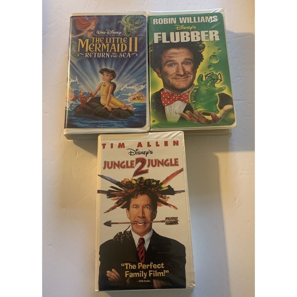 vhs tapes lot of 3 jungle2jungle,flubber,the little mermaid2